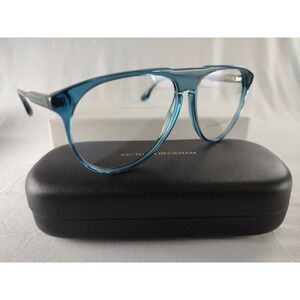 Victoria Beckham VB2602 320 Teal Crystal Oversized Aviator Eyeglass Frames 58-13